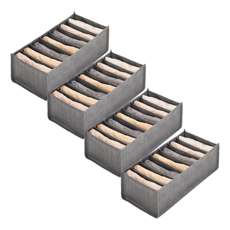 Pack X4 Organizador De Ropa Interior Plegable 7 Divisiones