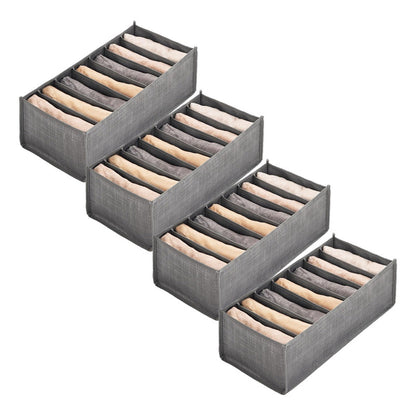 Pack X4 Organizador De Ropa Interior Plegable 7 Divisiones