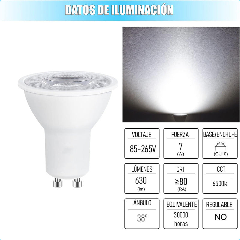 Pack X4 Ampolleta Led 7w Ampolletas Led Gu10 Bombilla Led 7w