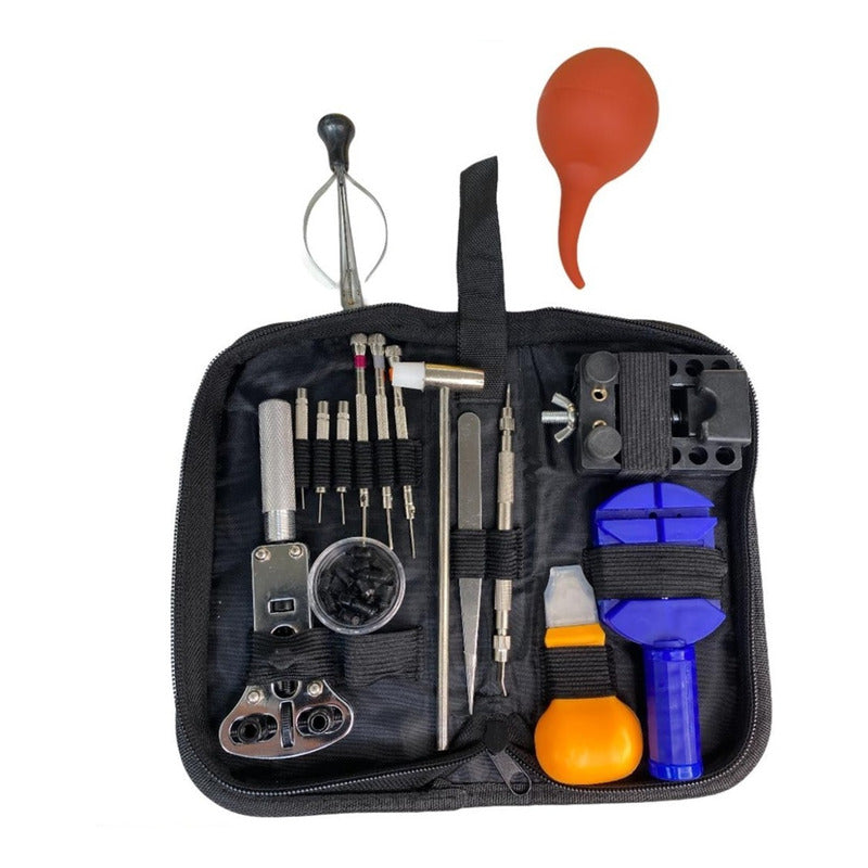 Kit Herramientas Relojeria 16 Pcs Relojes Reloj + Funda