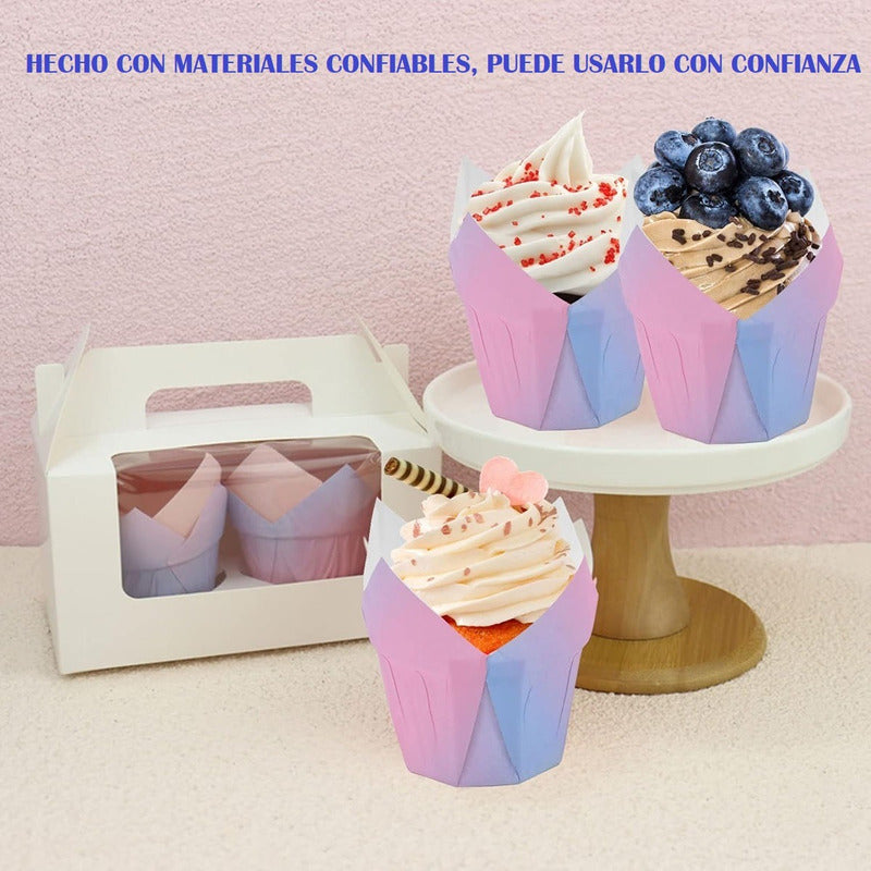 Pack X12 Capsula Para Hornear Capsulas Cupcakes Tulipanes Cu