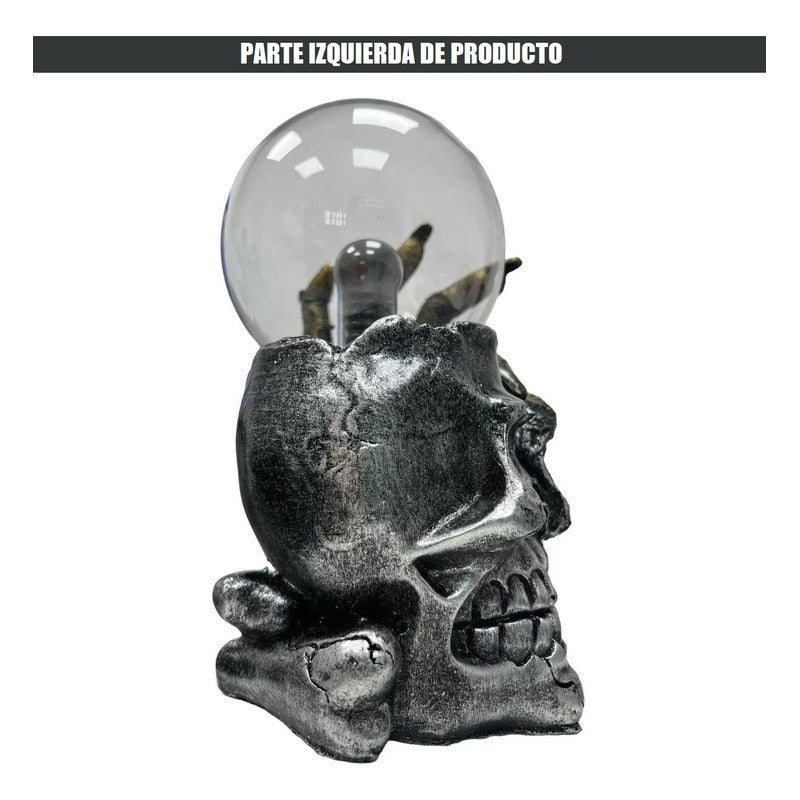 Lampara De Velador Lampara Tesla Plasma Bola Calavera Rayos