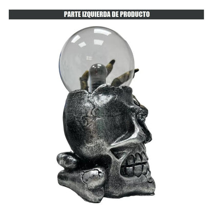 Lampara De Velador Lampara Tesla Plasma Bola Calavera Rayos