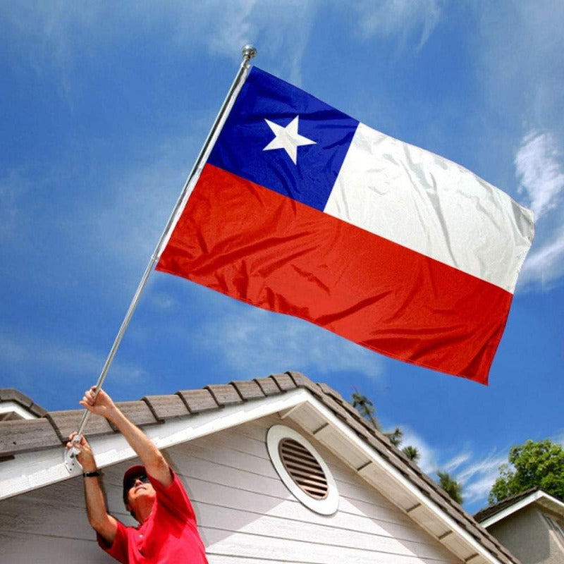 Bandera Chilena De Estrella Bordada 90x135cm Banderas Chile