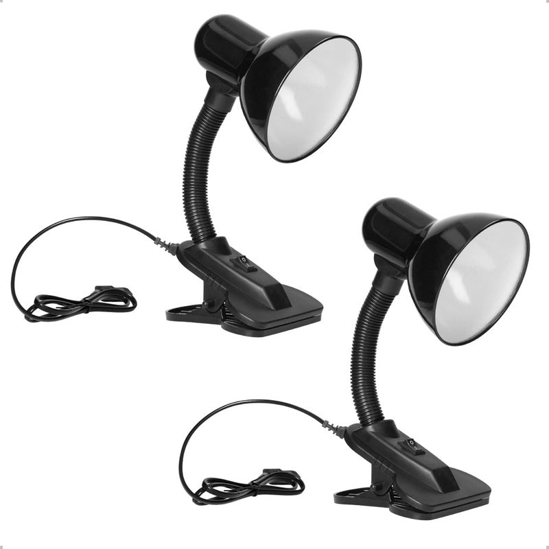 Pack X2 Lampara De Velador Lampara Escritorio Flexible Click
