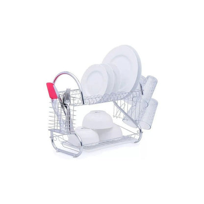 Unex  Wl264 4a Secaplatos Escurridor Escurre Plato Cromado 2 Piso Bandeja Plateado