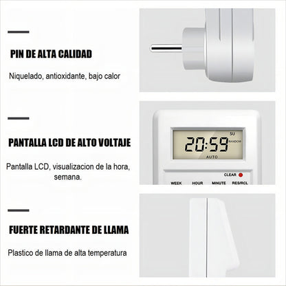Enchufe Timer Digital Programable Temporizado 24h Timer Enchufe Digital 230v 3500w Arcashopping Enchufe Digital Enchufe Programable Temporizador Dimmer 24hrs Enchufe Inteligente