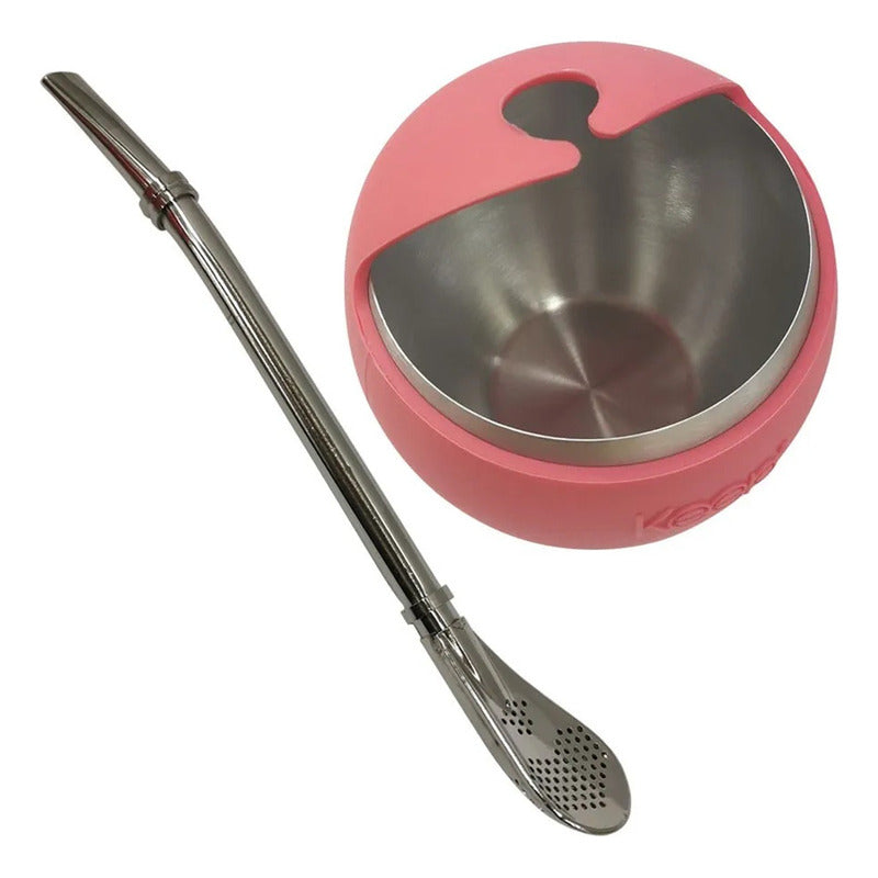 Set Termo Bala Mate Bombilla Keep Acero Inoxidable 500 Ml