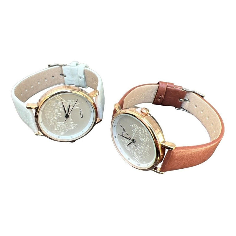 Reloj De Pulsera Análogo De Mujer Reloj Kezzi Casual Elegant