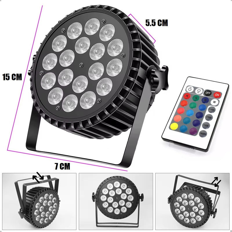 Luces De Fiesta Led Rgb Luz De Discoteca 18 Led Luz Led Foco
