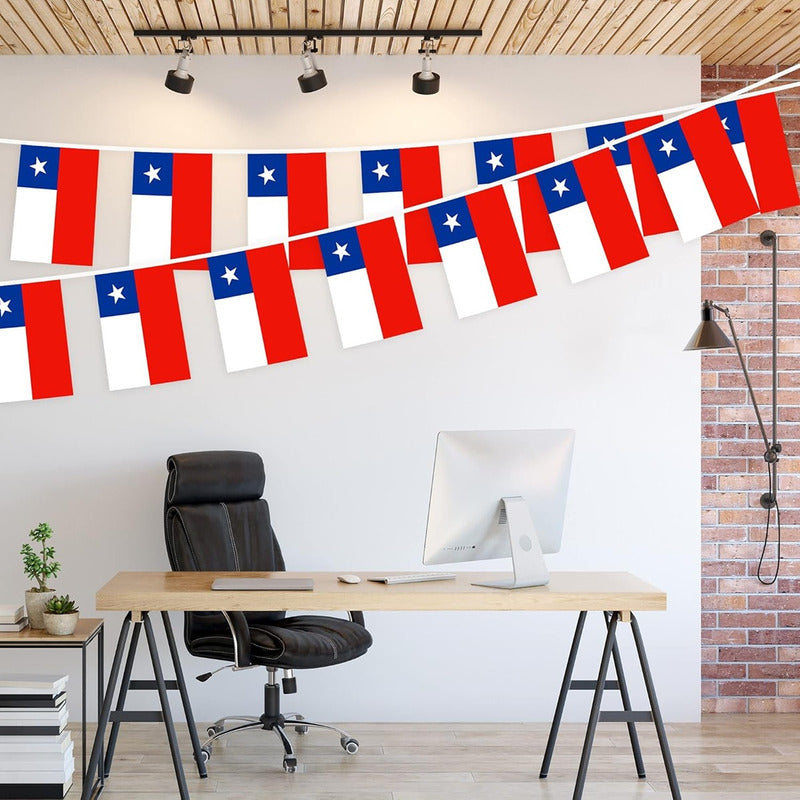 Pack X3 Guirnaldas Fiestas Patrias Banderines Decorativo 3m