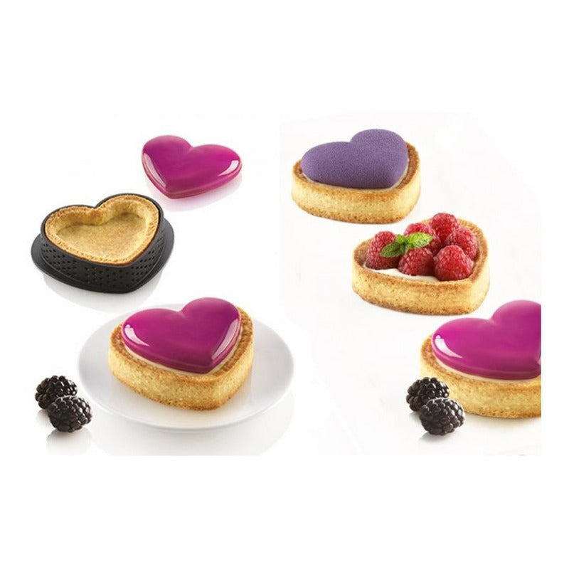 4 Molde Desmontable Corazón Para Torta Queque Repostería