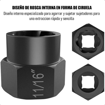 Set Herramientas Para Sacar Pernos Azul Extractor De Pernos Extractor De Tuercas Azul Arcashopping Dados De Extraccion Acero Al Carbono Set Dados Extractores Pernos Y Tuercas 13 Pcs 1/4 A 19mm