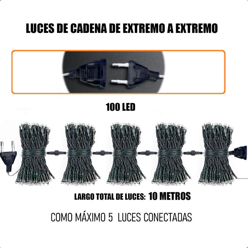 Luces Led Navidad Guirnalda Luces Multicolor 100 Led