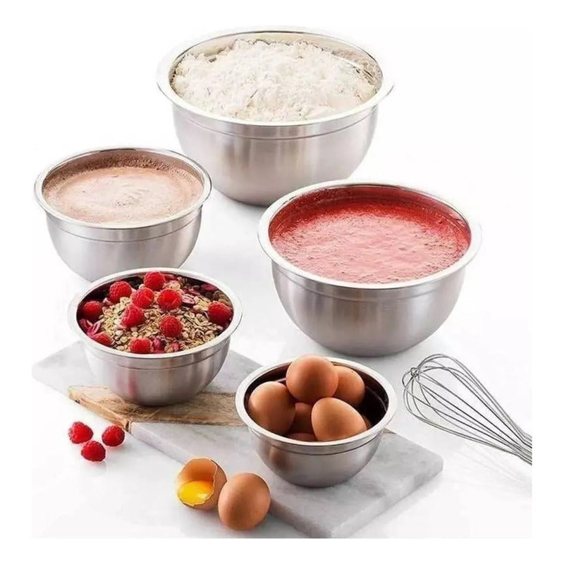 Bowl Acero Bowl Acero Inoxidable Bowl Para Mezclar Tortas X3
