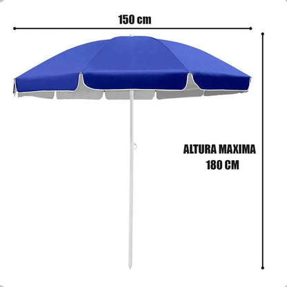 Pack X2 Sombrilla Paraguas Quita Sol Para La Playa 150cm