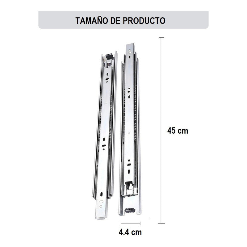 Corredera Telescópica Riel Para Cajones Corredera Riel 45cm