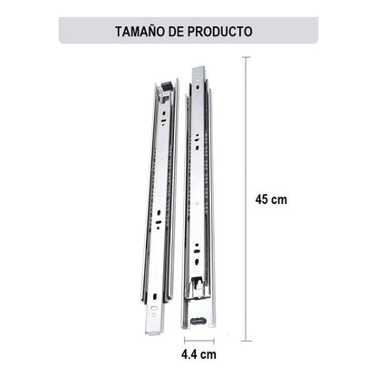Corredera Telescópica Riel Para Cajones Corredera Riel 45cm