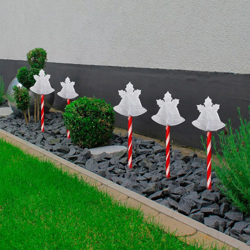Pack X5 Luces Navideñas Solares Campana Calida Luces Navidad Exterior Solares Estaca Navieña Campana Calida Arcashopping Luces Navideñas Estacas Solares Luces Navidad Solar
