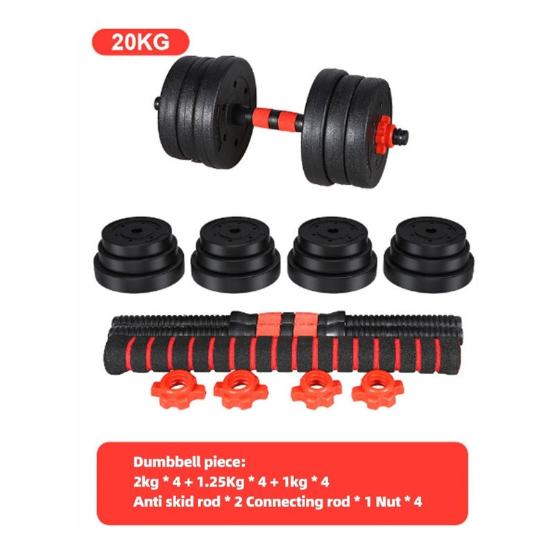 Set De Pesas Ajustable Mancuerna Pack Mancuernas 20kg Pesa