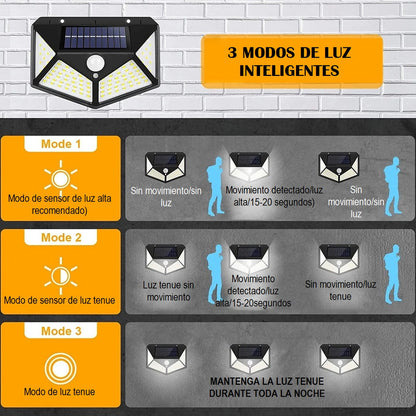 Pack X6 Foco Led Con Sensor Luces Solares Exterior Foco Led