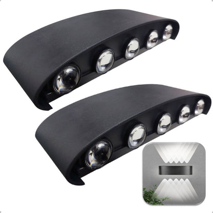 Pack X2 Lampara Led Focos Exterior Pared 10w Luz Fria 6000k