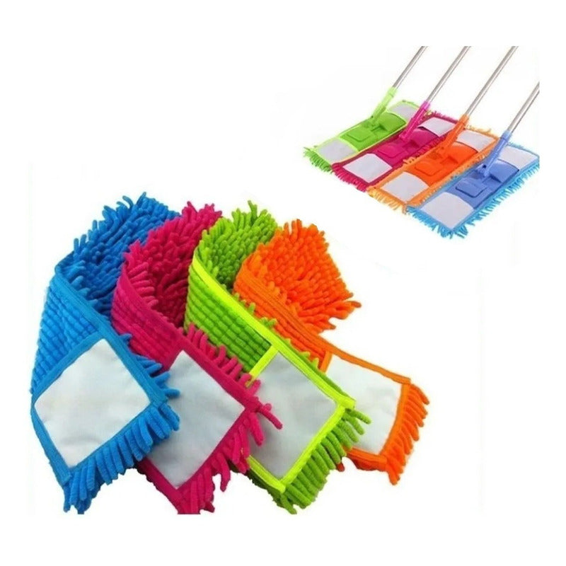 X4 Repuesto Mopa Shaggy Paño Microfibra Limpieza Absorvente