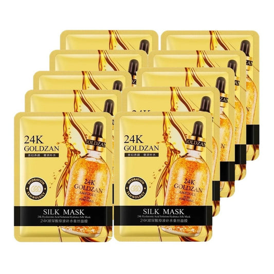 Pack 10 Mascarillas Faciales Mascarillas Hidratantes Oro 24k