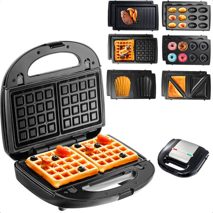 Sandwicheras 6 En 1 Sandwichera Electrica Maquina De Gofre Arcashopping Plancha Sandwichera Maquina Panini Sanduchera 6 En 1 Maquina Waflles 6 Placas Extraibles