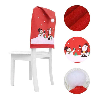 Pack 4 Fundas Navideña Para Respaldo Silla Fundas Para Silla