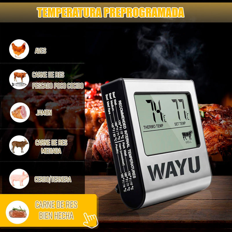 Termometro Para Carne Termómetro Digital Wayu Termometro Wayu Arcashopping Termometro De Cocina Termometro Horno Wayu Termometro Para Alimentos Wayu Termometro Digital Para Horno