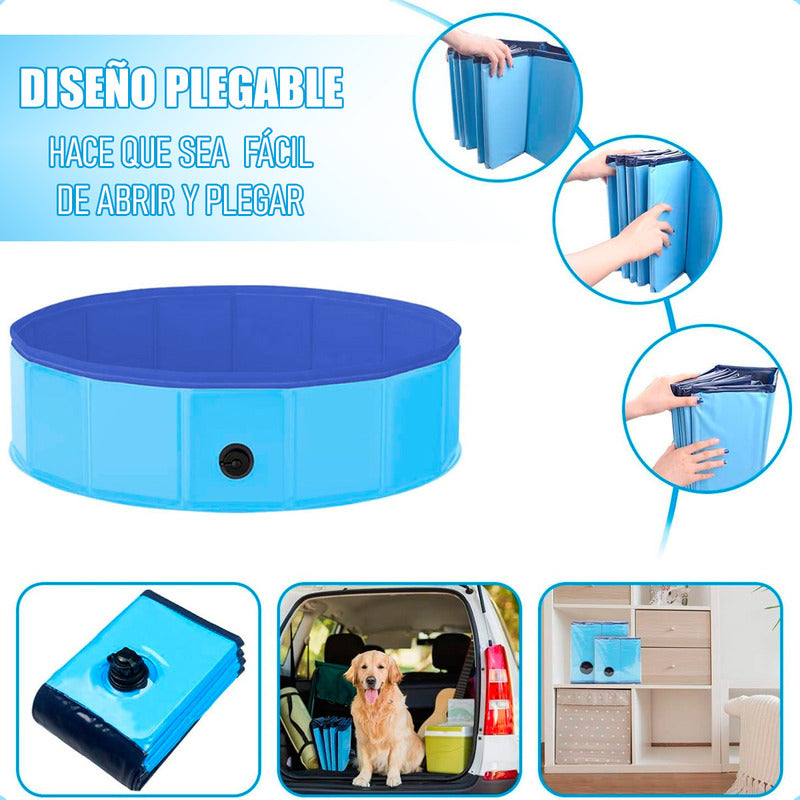 Piscina Para Perros Piscina Plegable Mascotas Perro 120x30cm