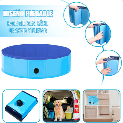 Piscina Para Perros Piscina Plegable Mascotas Perro 120x30cm