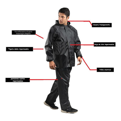 Traje Lluvia Impermeable Trajes De Agua Impermeable 2 Pcs