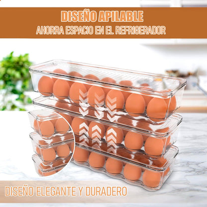 Pack 2 Organizador De Huevos Dispensador 12 Huevos Keep