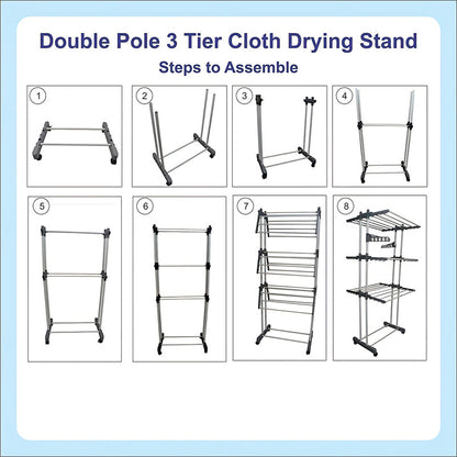 Tendederos Ropa Plegable Secador De Ropa Plegable Arcashopping Tendedero Secador Ropa Portatil Con Rueda 3 Niveles Tendedero De Ropa Metalico Secador De Ropa Vertical