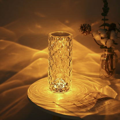 Lámpara Cristal Mesa Lámpara Led Decorativa Velador Táctil