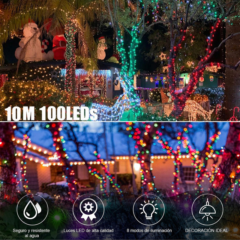 Pack X2 Luces Navideñas Solares Luces Led Solar Luces Navida