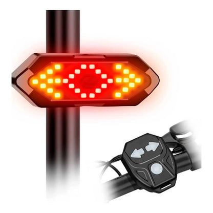 Luz Potente Trasera Para Bici Luz Señalización Bike Inhalamb Negro