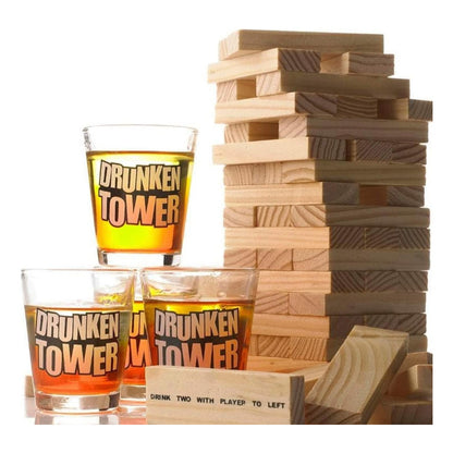 Juego De Mesa Drunken Tower Con 4 Vasos Tragos Shots