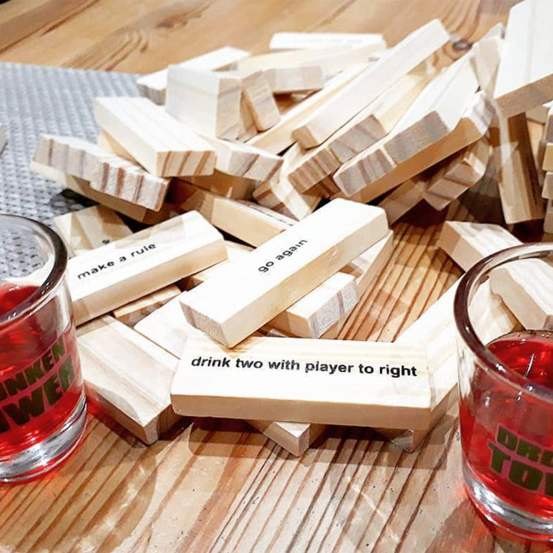 Juego De Mesa Drunken Tower Con 4 Vasos Tragos Shots