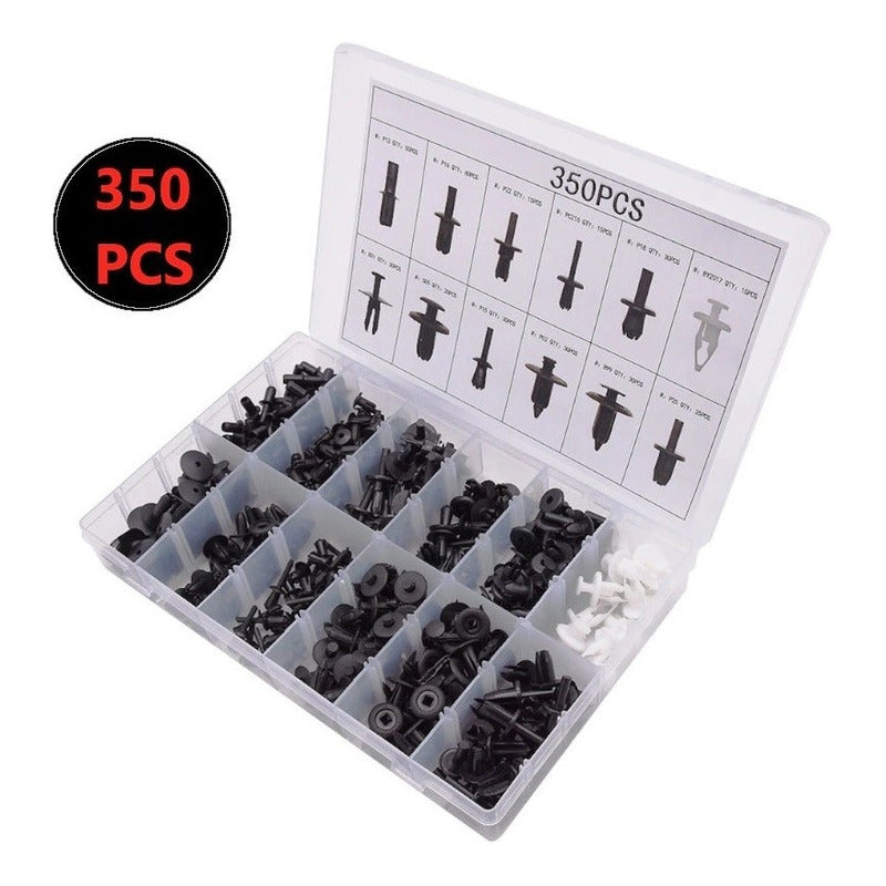 Set 350 Retenedores De Plástico Para Autos Clips Remaches