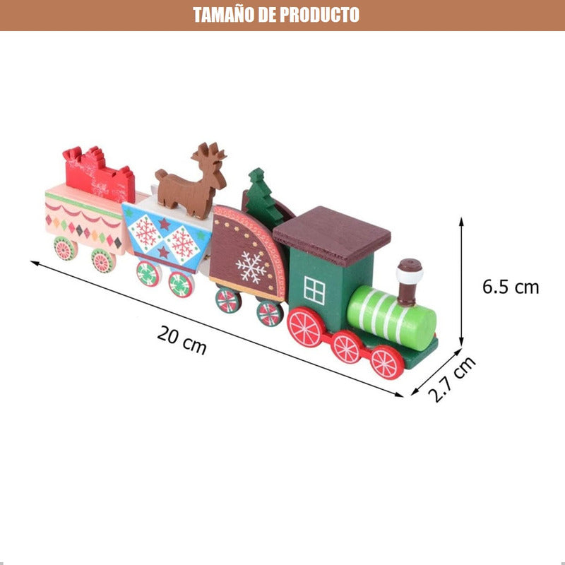 Tren Madera Adornos Navideños Decoración Hogar Navidad Regal