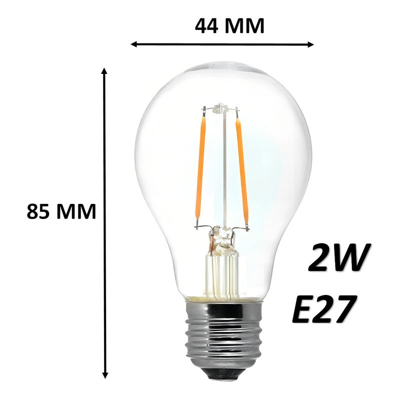Pack X10 Ampolleta Arcashopping Vintage 2w E27 Filamento Luz Calida Ampolleta Vintage Ampolleta Lampara