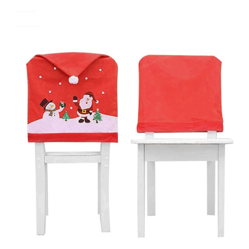 Pack 4 Fundas Navideña Para Respaldo Silla Fundas Para Silla