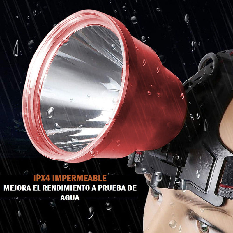 Foco De Caza Linterna Minera Recargable Camping Lampara 300w
