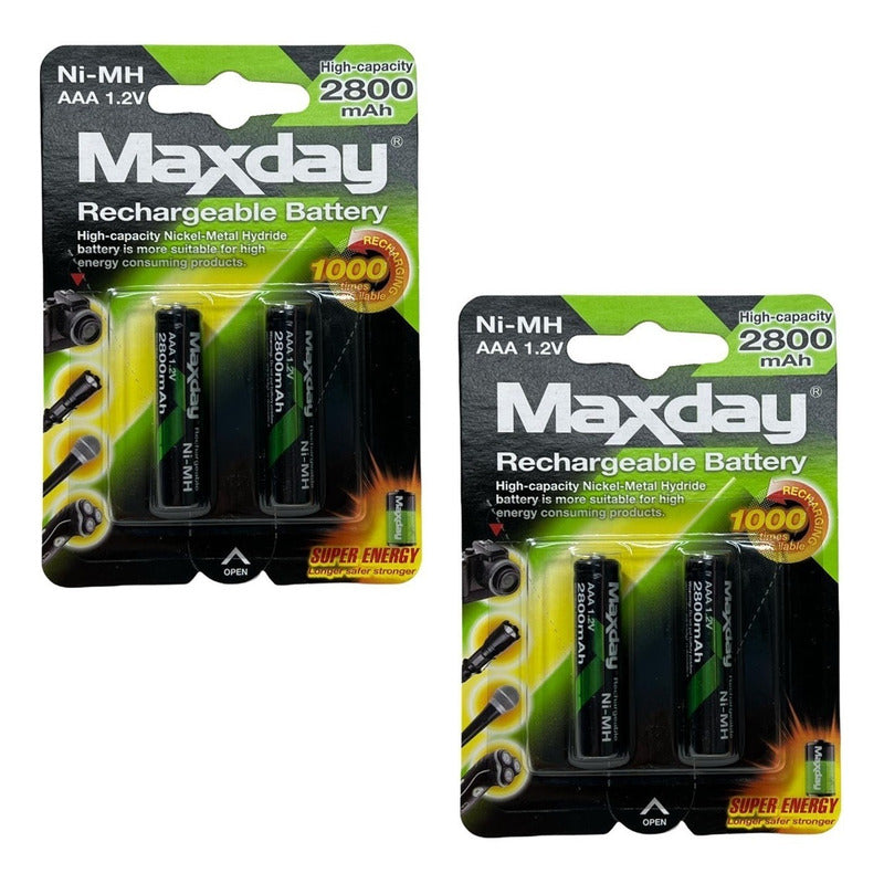 Pilas Recargables Aaa Pila Aaa Pack X4 Pilas 2800mah Recarga