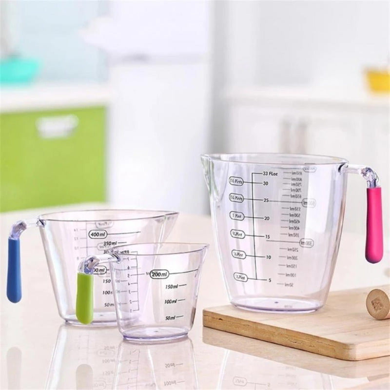 Set 3 Tazas Medidoras Vasos Medidores Jarra De Medir Taza