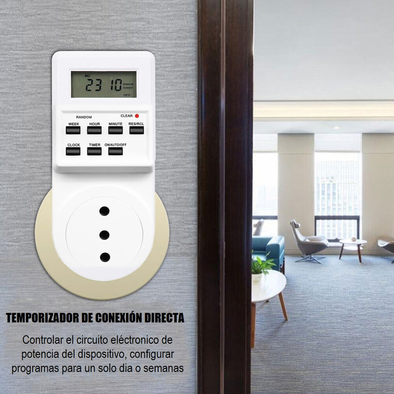 Pack X2 Enchufe Temporizador  Timer Digital Programable