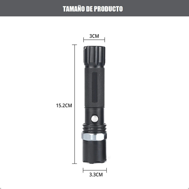 Pack X2 Linterna Led Camping Linterna Tactica 18000 Lumens Blanco Gris Oscuro